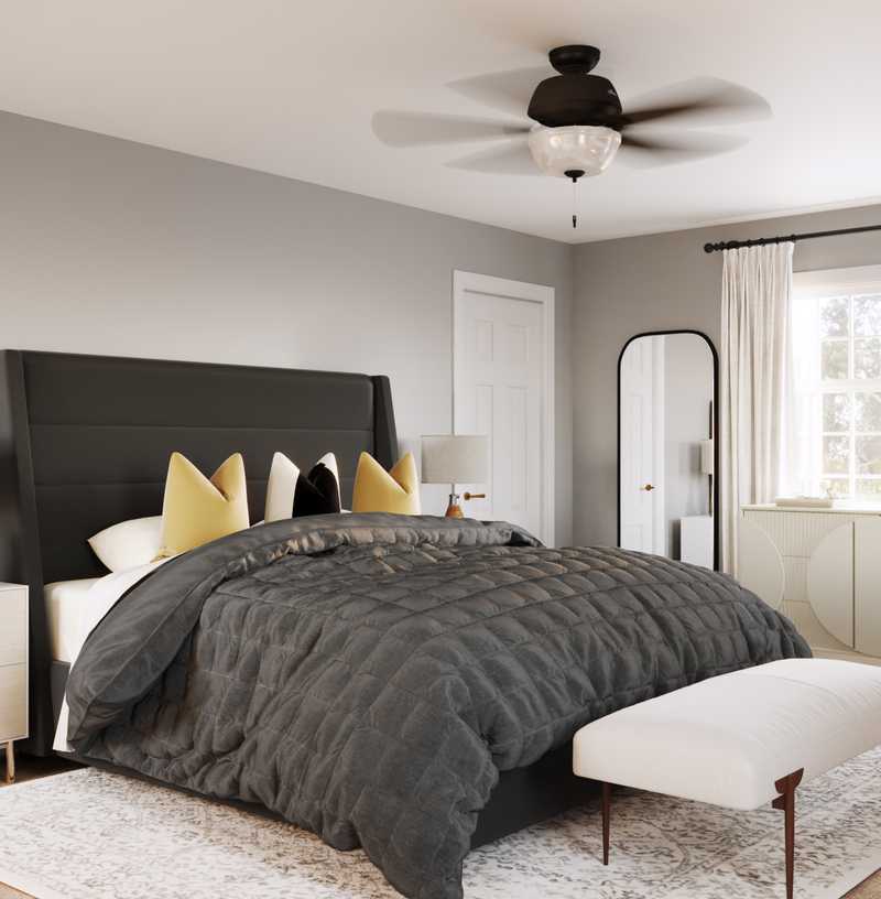 Modern, Coastal, Glam Bedroom Design by Havenly Interior Designer Sarah