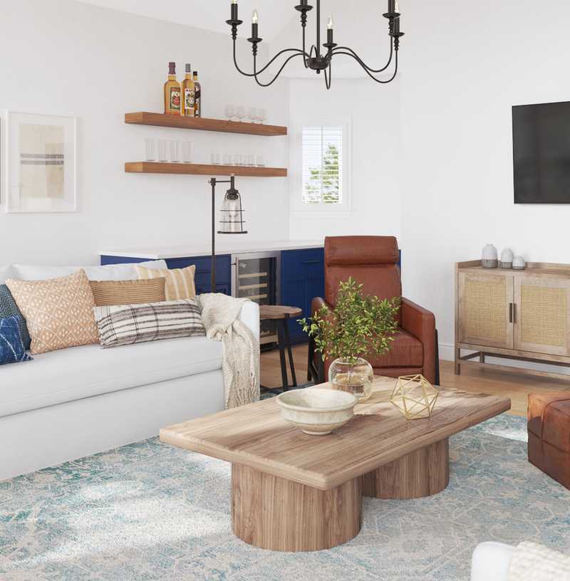 Contemporary, Modern, Rustic Living Room Design by Havenly Interior Designer Liliana