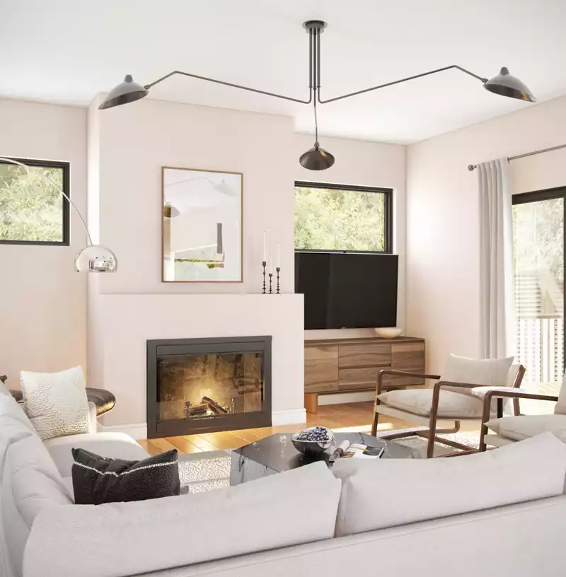 Midcentury Modern, Minimal, Scandinavian Living Room Design by Havenly Interior Designer Karie