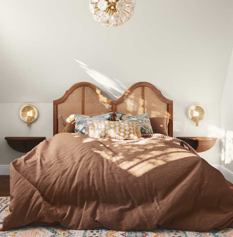 Eclectic, Bohemian, Midcentury Modern Bedroom Design by Havenly Interior Designer Kennedy