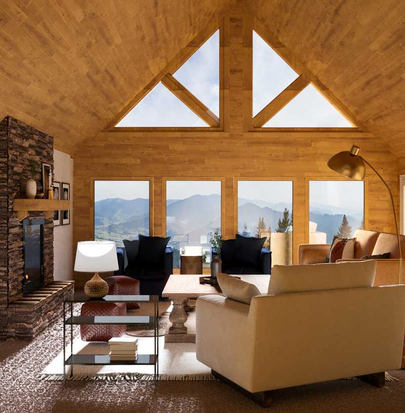 Rustic Living Room Design by Havenly Interior Designer Helene