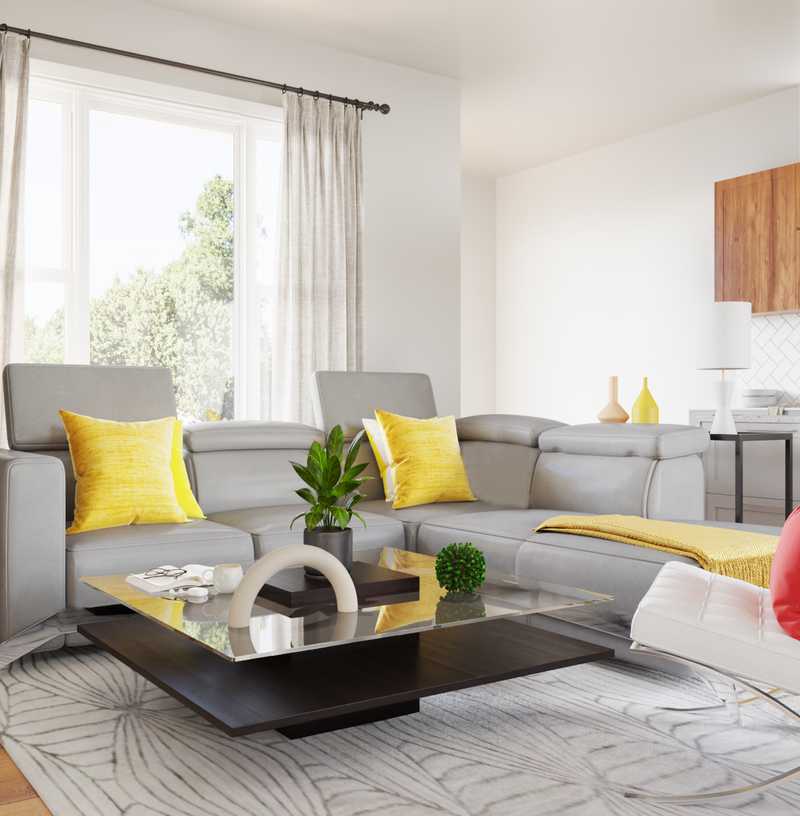 Contemporary, Modern, Midcentury Modern, Minimal, Scandinavian Living Room Design by Havenly Interior Designer Amira