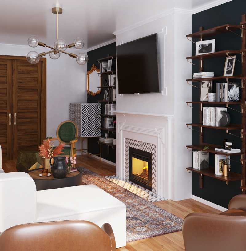 Eclectic, Bohemian, Midcentury Modern Living Room Design by Havenly Interior Designer Ghianella