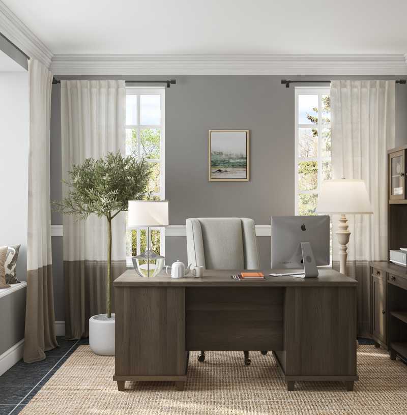 Traditional, Farmhouse, Rustic Office Design by Havenly Interior Designer Ana