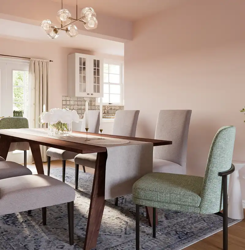 Contemporary, Transitional Dining Room Design by Havenly Interior Designer Joanna
