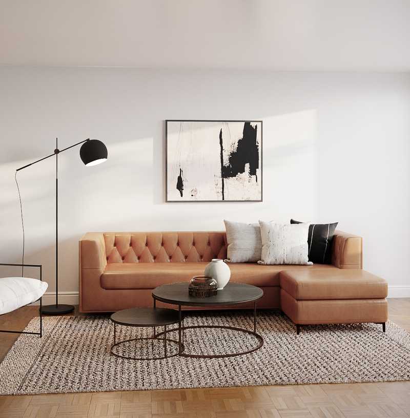 Industrial, Midcentury Modern Living Room Design by Havenly Interior Designer Elizabeth