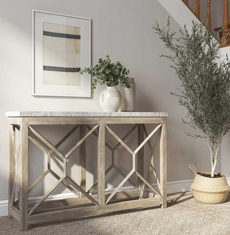 Coastal, Farmhouse, Rustic, Transitional Living Room Design by Havenly Interior Designer Sarah