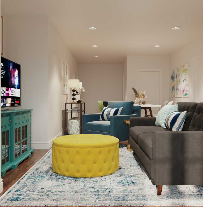 Eclectic, Glam, Midcentury Modern Not Sure Yet Design by Havenly Interior Designer Tyara