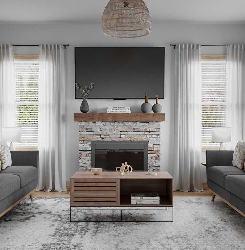 Contemporary, Bohemian, Midcentury Modern, Scandinavian Living Room Design by Havenly Interior Designer Sandra