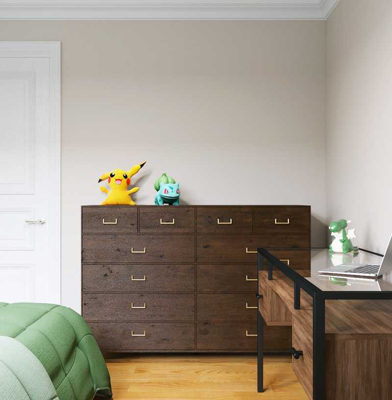 Industrial, Farmhouse, Rustic, Midcentury Modern Bedroom Design by Havenly Interior Designer Alyssa