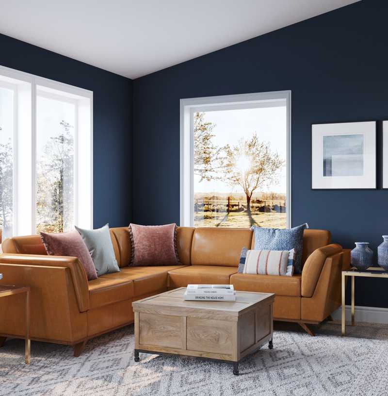 Bohemian, Midcentury Modern, Scandinavian Living Room Design by Havenly Interior Designer Sarah