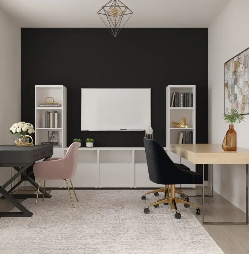 Contemporary, Eclectic, Minimal Office Design by Havenly Interior Designer Francesca
