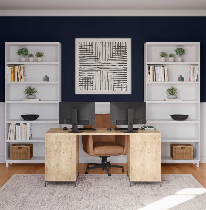 Modern, Industrial, Farmhouse, Rustic Office Design by Havenly Interior Designer Danielle