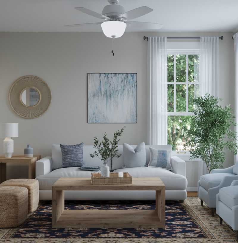 Classic, Coastal, Transitional Living Room Design by Havenly Interior Designer Alexandra