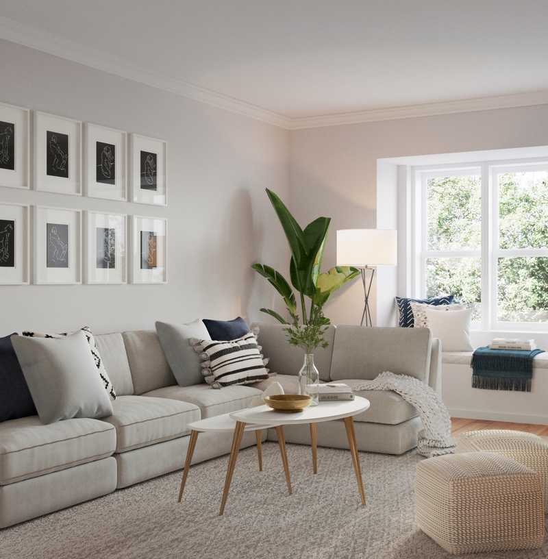 Modern, Coastal, Transitional Living Room Design by Havenly Interior Designer Amanda