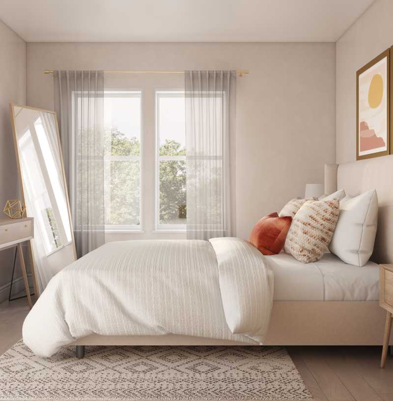 Glam, Midcentury Modern, Scandinavian Bedroom Design by Havenly Interior Designer Jackie