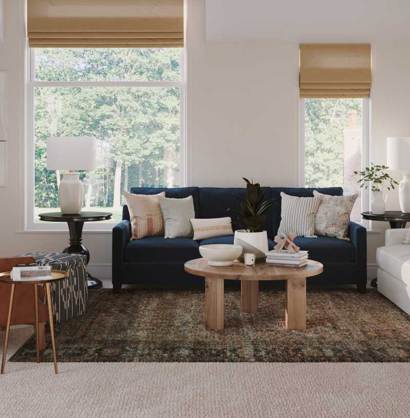 Contemporary, Classic, Eclectic, Bohemian, Rustic, Transitional, Classic Contemporary Living Room Design by Havenly Interior Designer Lisa