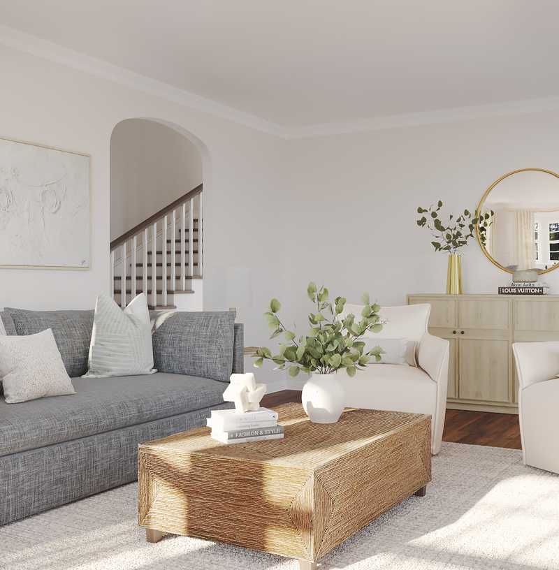 Classic, Coastal, Transitional Living Room Design by Havenly Interior Designer Ellis