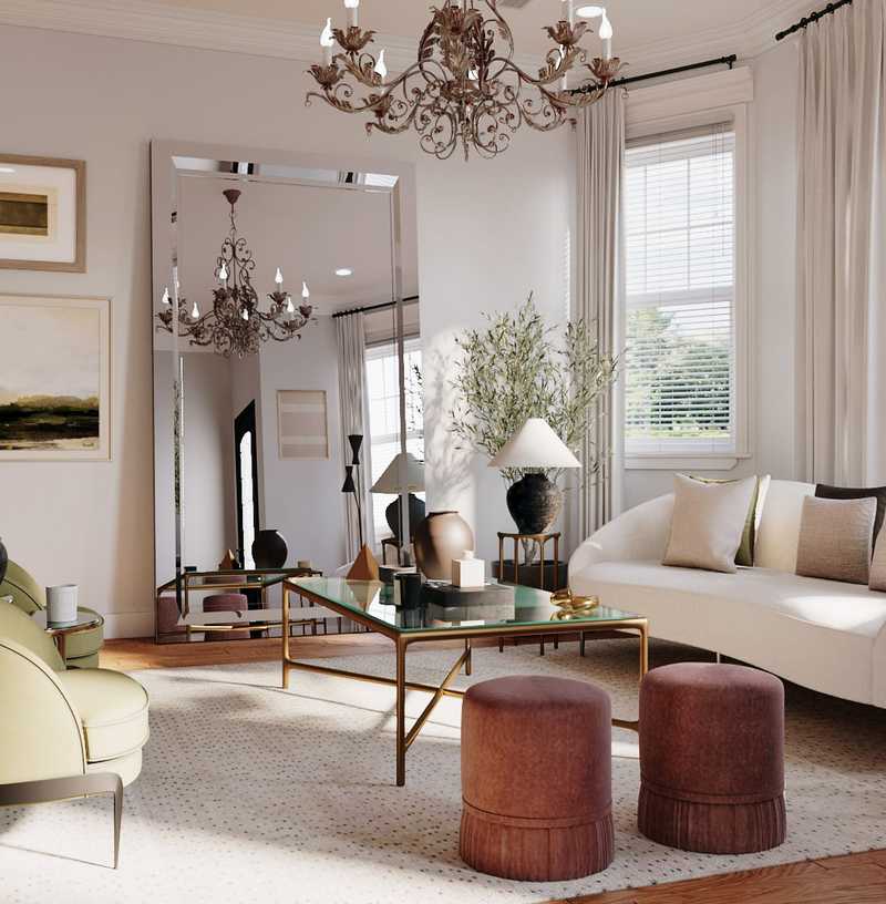 Glam, Traditional, Classic Contemporary Living Room Design by Havenly Interior Designer Adan