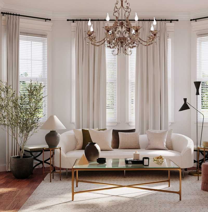 Glam, Traditional, Classic Contemporary Living Room Design by Havenly Interior Designer Adan