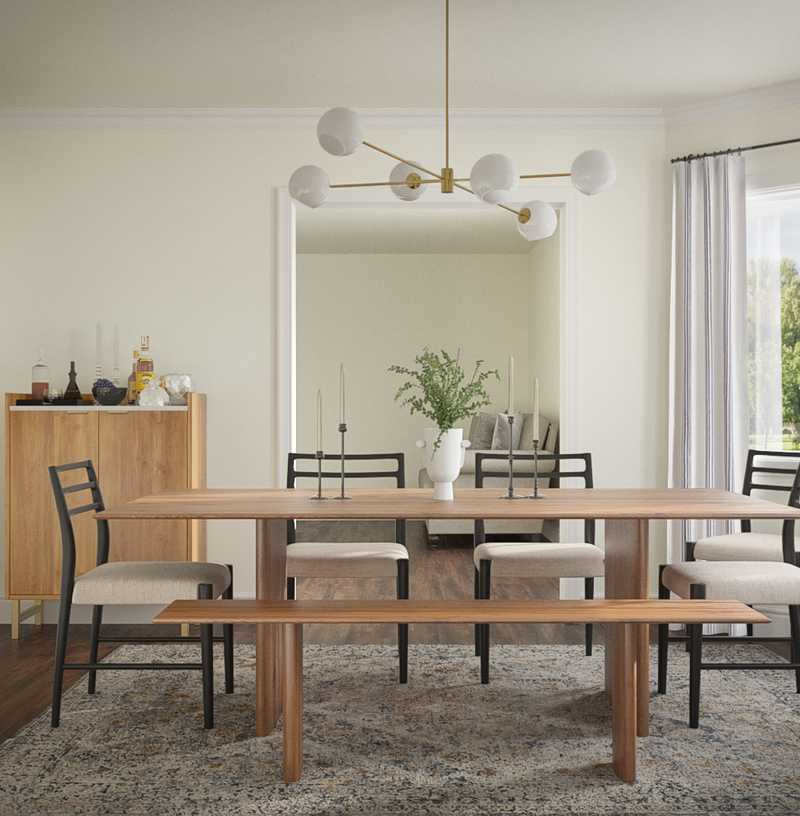 Modern, Eclectic, Bohemian, Farmhouse, Rustic, Transitional Dining Room Design by Havenly Interior Designer Claire