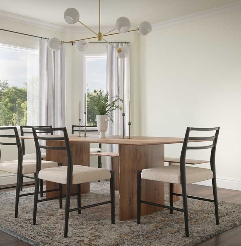 Modern, Eclectic, Bohemian, Farmhouse, Rustic, Transitional Dining Room Design by Havenly Interior Designer Claire