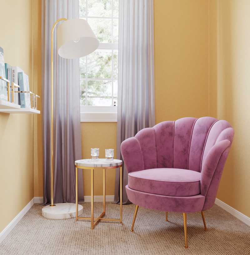 Glam, Preppy Bedroom Design by Havenly Interior Designer Yonka