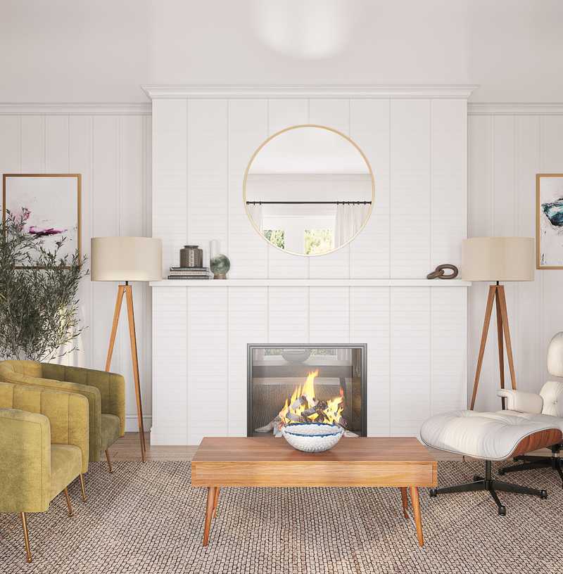 Bohemian, Midcentury Modern Living Room Design by Havenly Interior Designer Abi