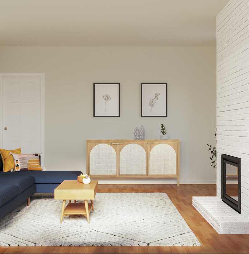 Bohemian, Midcentury Modern Living Room Design by Havenly Interior Designer Jackie