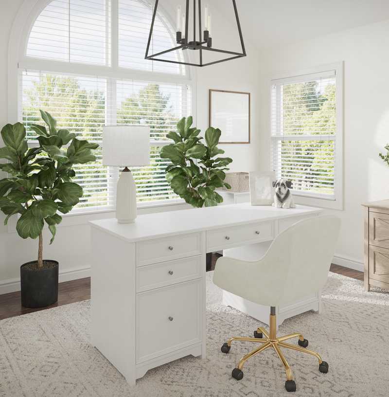 Coastal, Farmhouse Office Design by Havenly Interior Designer Melissa