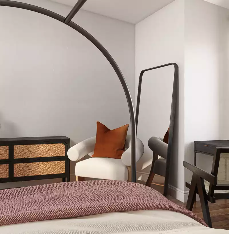 Modern, Bohemian, Scandinavian Bedroom Design by Havenly Interior Designer Delia