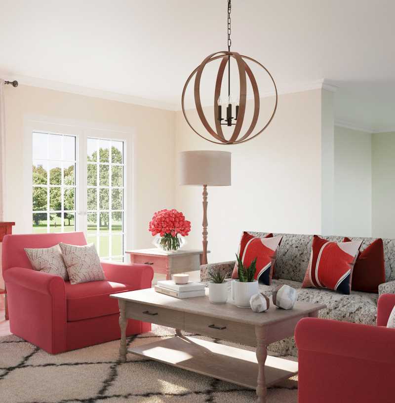 Farmhouse, Rustic, Midcentury Modern Living Room Design by Havenly Interior Designer Amber