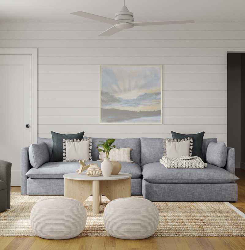 Modern, Bohemian, Farmhouse, Preppy Living Room Design by Havenly Interior Designer Amanda