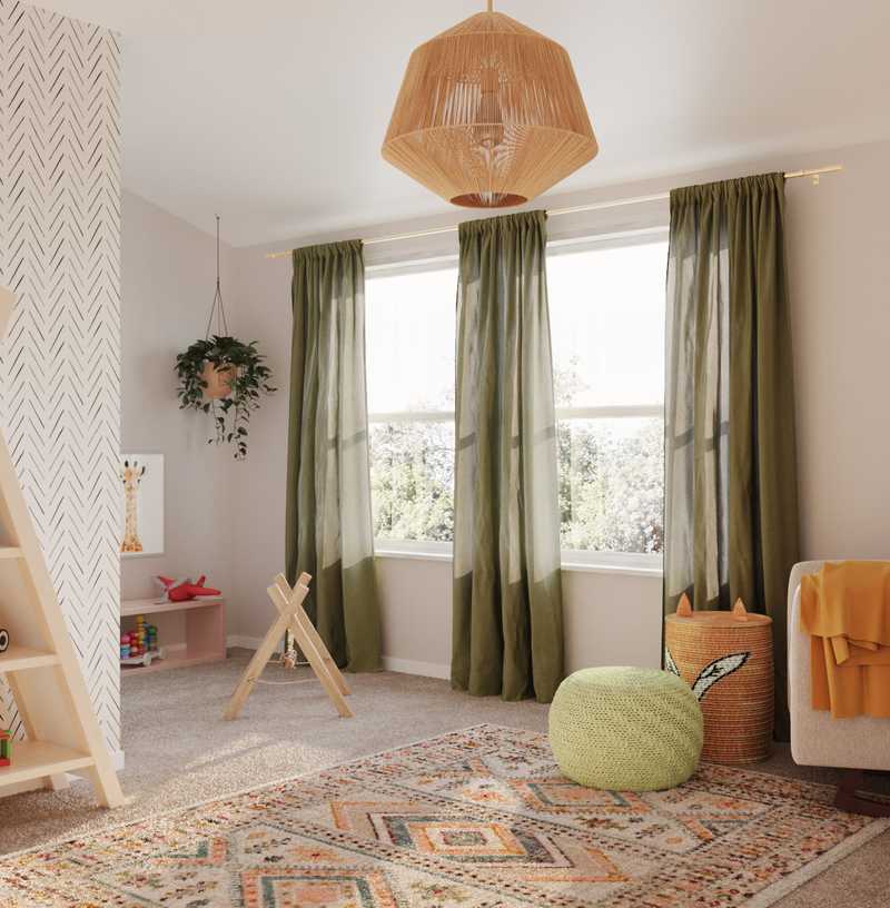 Bohemian, Midcentury Modern Nursery Design by Havenly Interior Designer Isabel