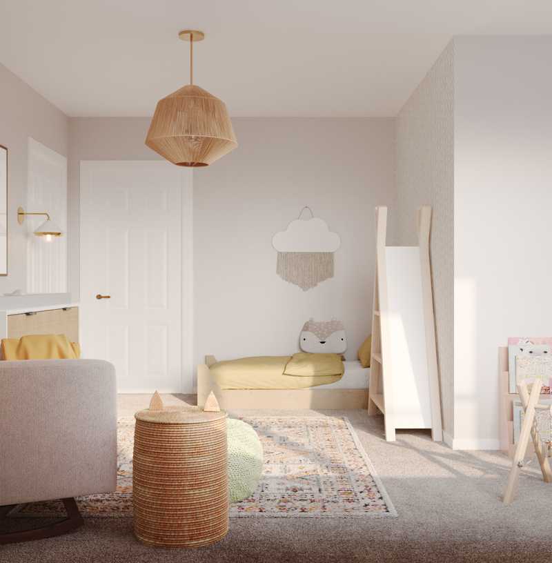 Bohemian, Midcentury Modern Nursery Design by Havenly Interior Designer Isabel