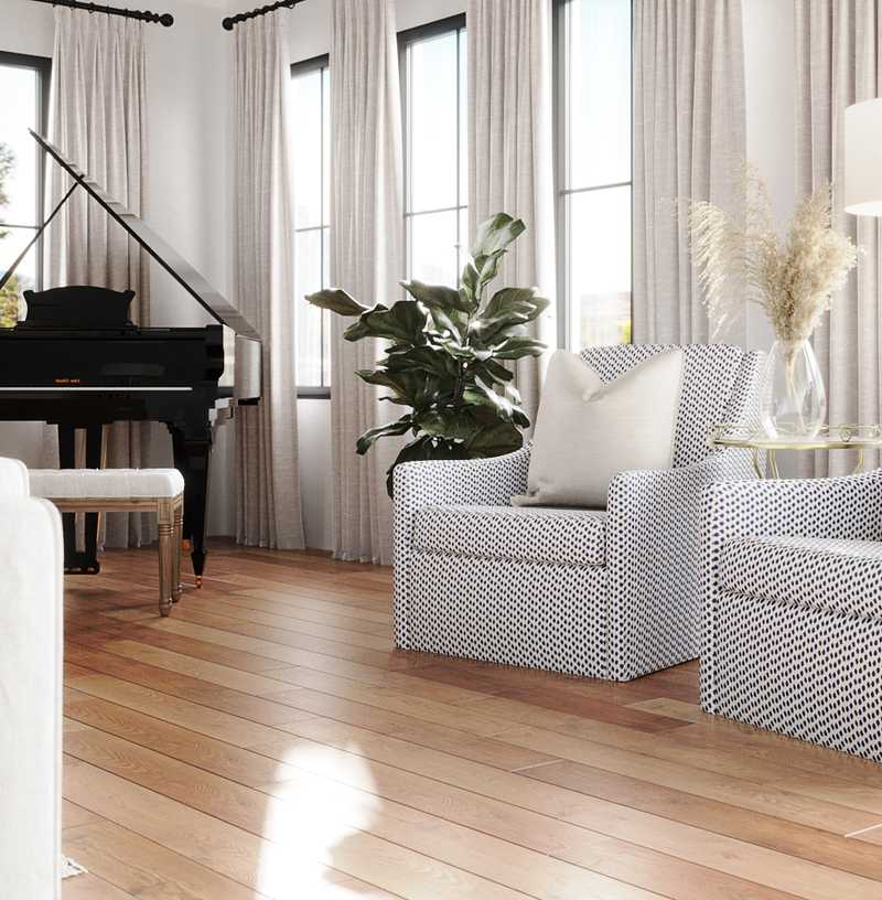 Contemporary, Modern, Coastal, Transitional Living Room Design by Havenly Interior Designer Amanda