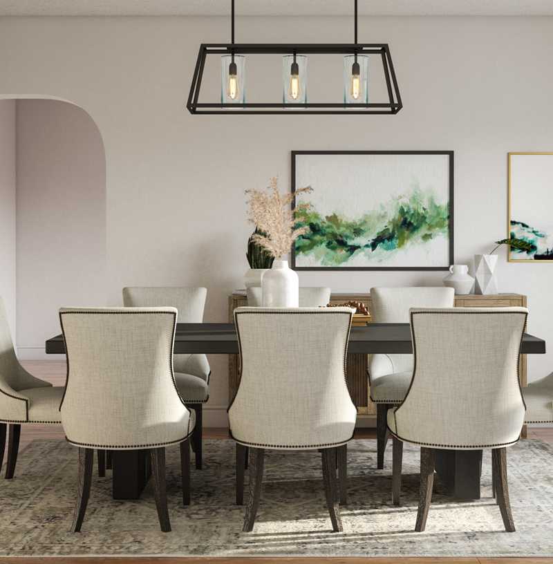 Bohemian, Transitional Dining Room Design by Havenly Interior Designer Elizabeth