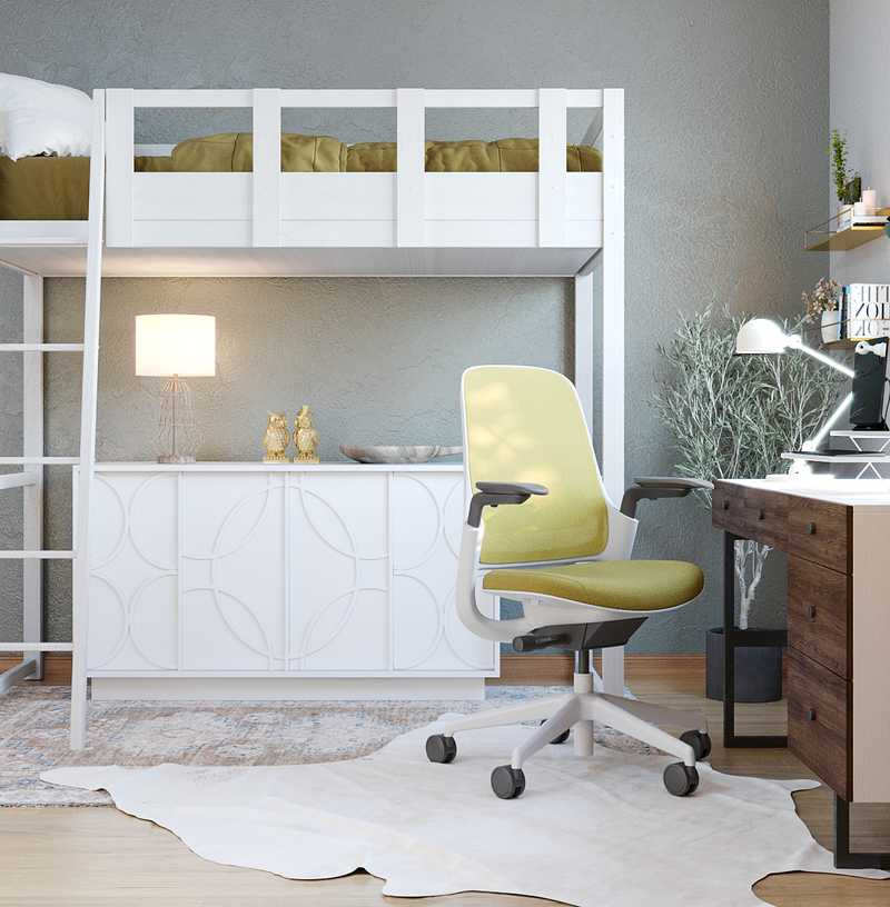 Rustic, Midcentury Modern Office Design by Havenly Interior Designer Abril