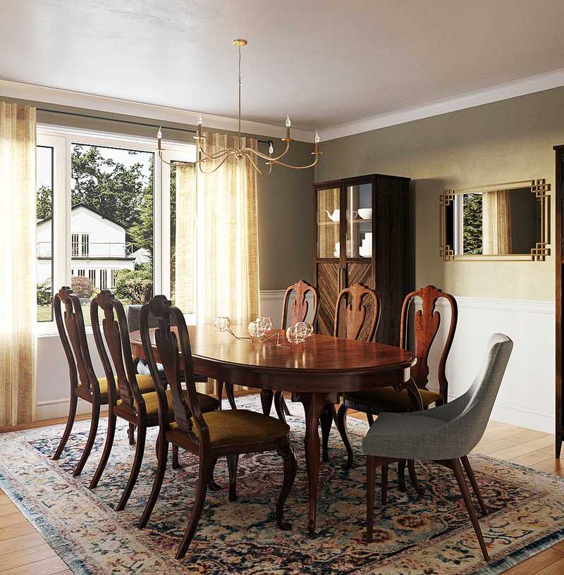 Contemporary, Glam, Traditional, Transitional Dining Room Design by Havenly Interior Designer Ilona