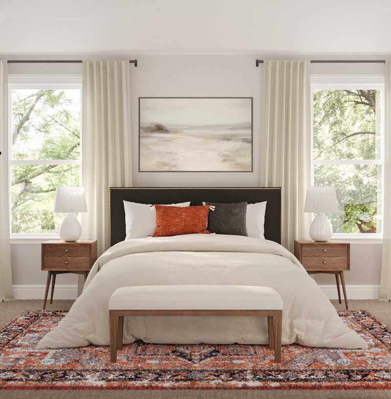 Global, Midcentury Modern Bedroom Design by Havenly Interior Designer Emily