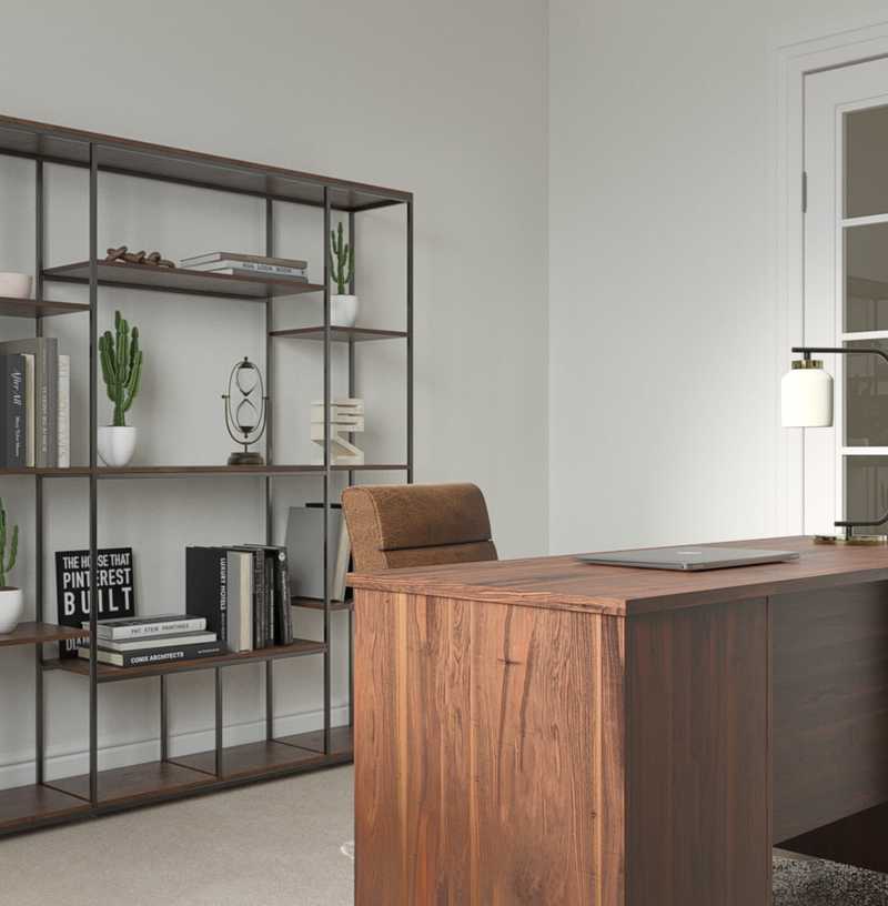 Bohemian, Midcentury Modern Office Design by Havenly Interior Designer Kaylee