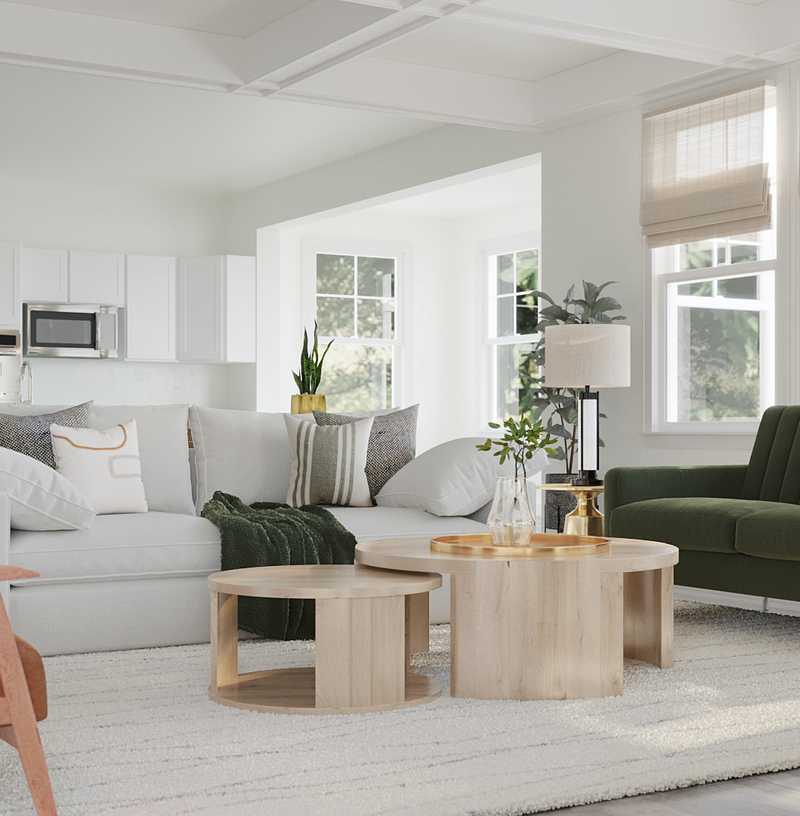 Modern, Midcentury Modern Living Room Design by Havenly Interior Designer Abby