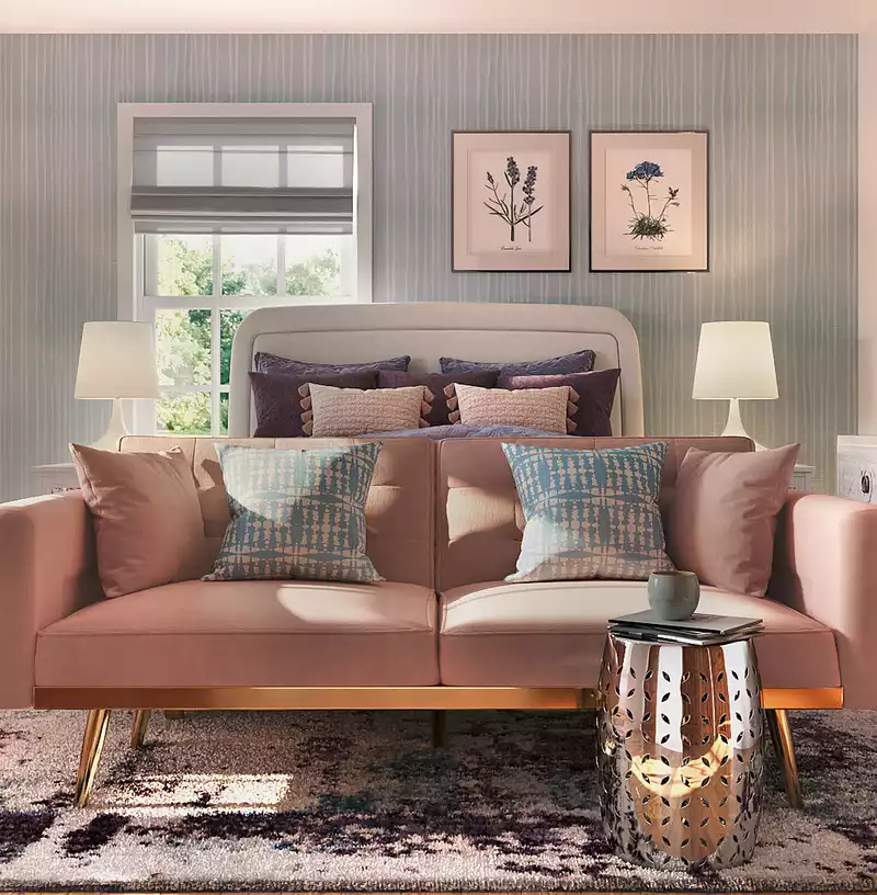 Bohemian, Glam Bedroom Design by Havenly Interior Designer Jessica