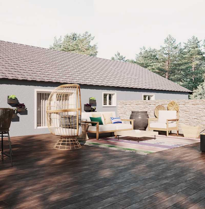 Eclectic, Bohemian Outdoor Space Design by Havenly Interior Designer Priscila