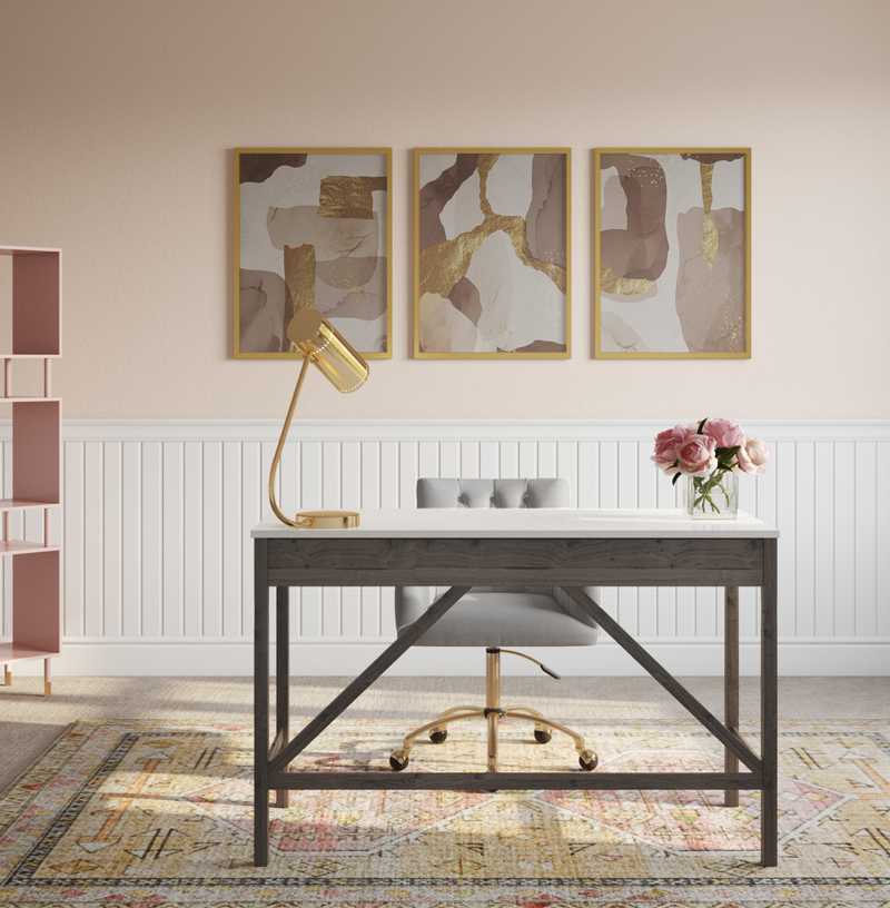 Bohemian, Glam Office Design by Havenly Interior Designer Marina