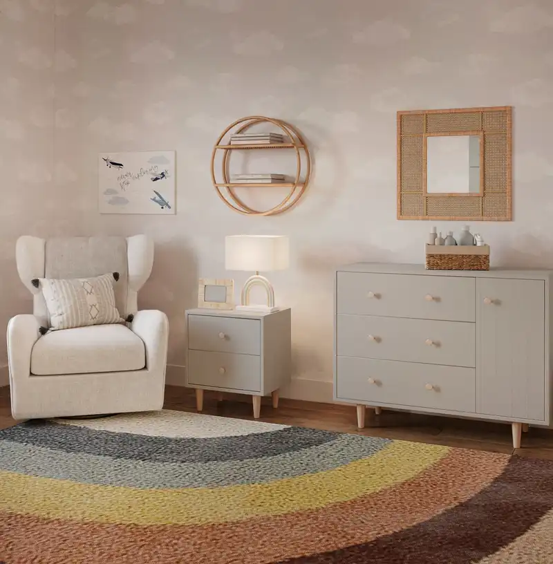 Eclectic, Bohemian, Midcentury Modern Nursery Design by Havenly Interior Designer Julia