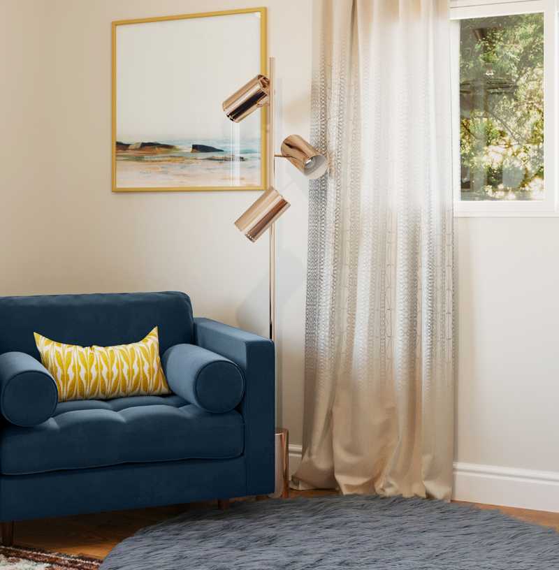 Bohemian, Midcentury Modern Office Design by Havenly Interior Designer Carla