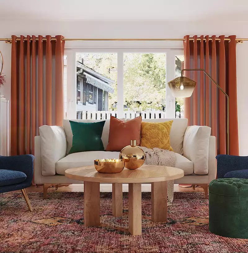 Bohemian, Global Living Room Design by Havenly Interior Designer Priscila