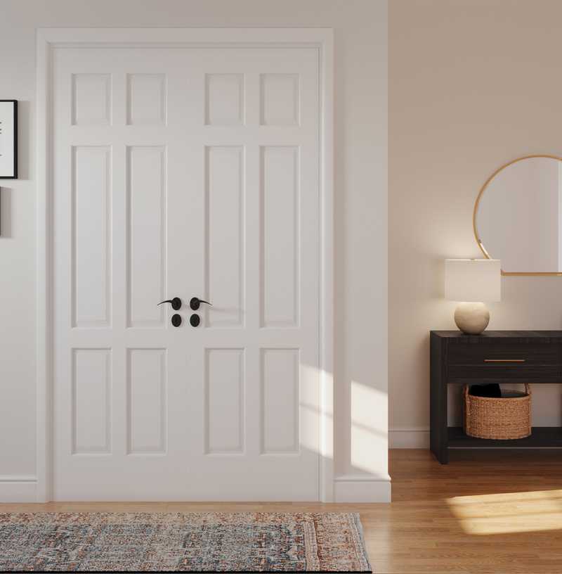 Bohemian, Farmhouse, Rustic, Midcentury Modern Entryway Design by Havenly Interior Designer Carla