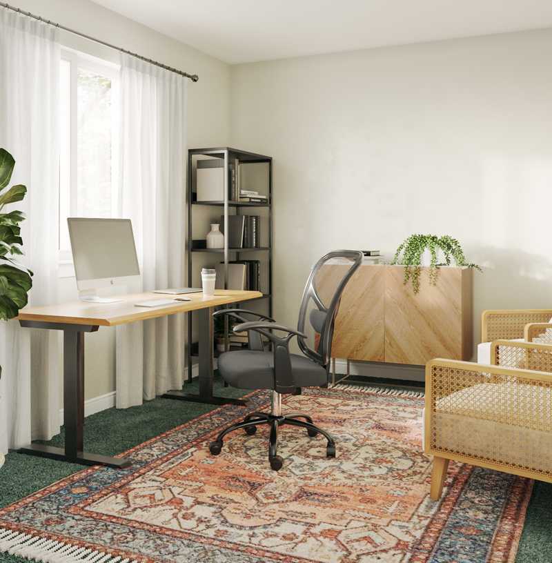Eclectic, Bohemian, Transitional Office Design by Havenly Interior Designer Taylor